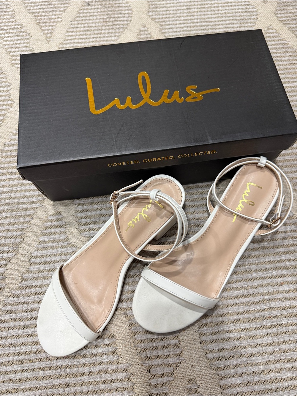 Lulu's White Ankle-Strap Open-Toe Sandals